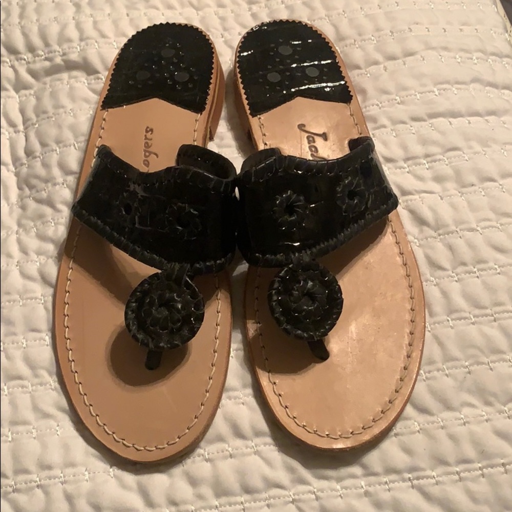 Black patten jack Rodger sandals